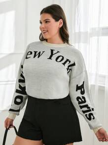 RueChic PULLOVER MIT BUCHSTABEN IN ÜBERGRÖSSE