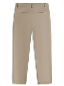 Manfinity Roghcode Men's Casual Solid Color Tapered Pants - Khaki - View 4
