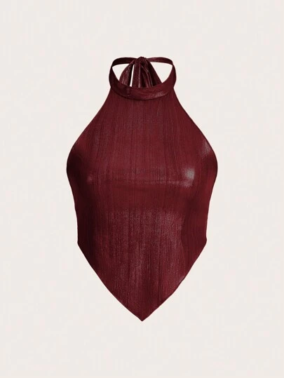 SHEIN ICON 女士純色簡約開肩款日常背心上衣