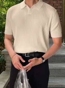 DAZY Prendas de punto de verano para hombre en unicolor - Albaricoque - Ver 3