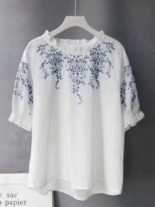 SHEIN LUNE Vacation & Leisure Destination Printed Short Sleeve Shirt - White - View 3