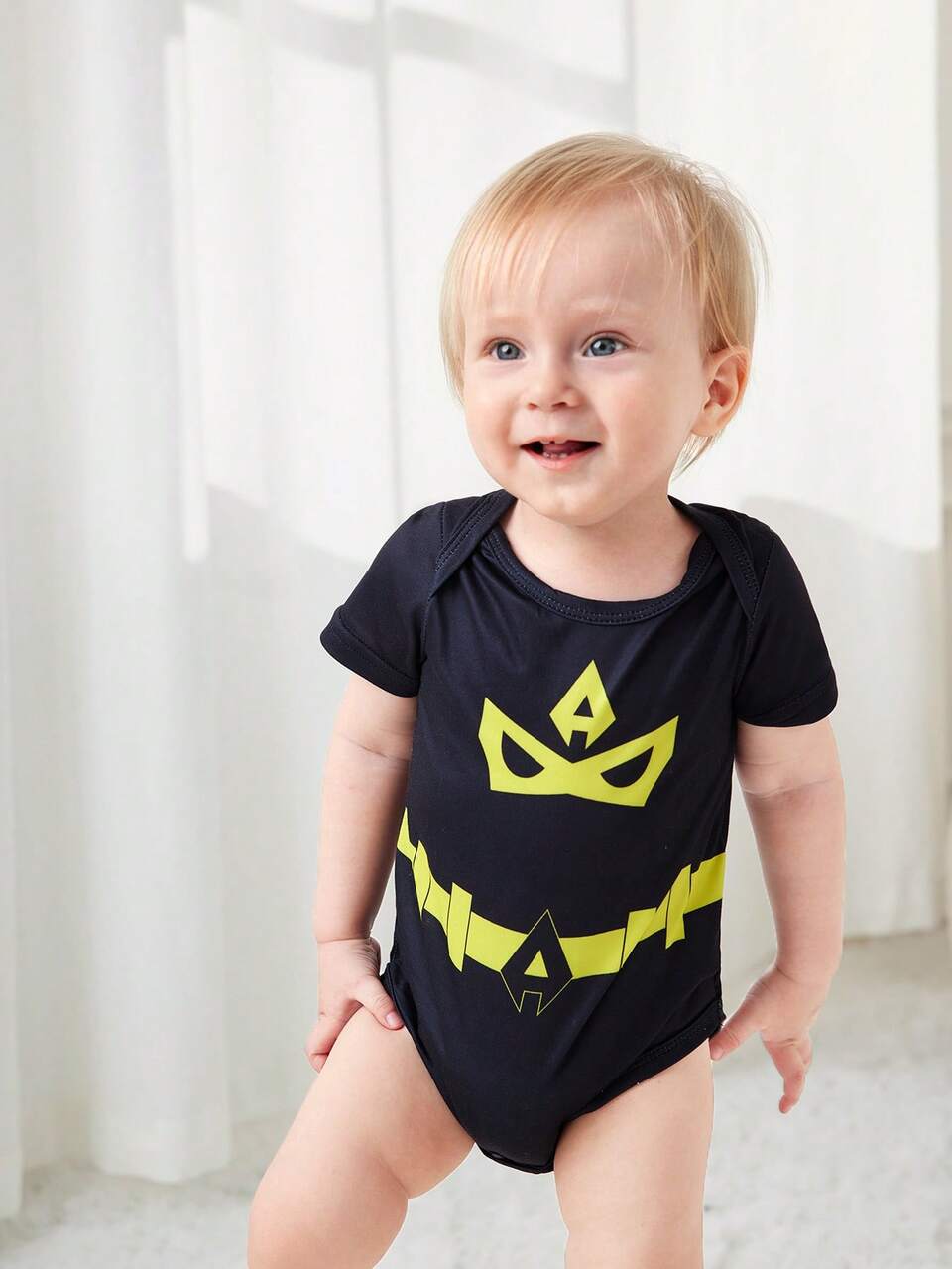 Funny Baby Boys' Superhero Printed Short Sleeve Romper With Triangle Climbing Clothes, Cute Casual Cool 4pcs/Set Brother Outfits