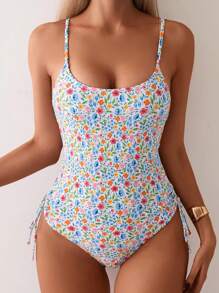 Swim Basics Đồ bơi một mảnh hoa Ditsy có dây đeo vai dành cho nữ, lý tưởng cho kỳ nghỉ ở bãi biển, bãi biển mùa hè - Nhiều màu - Xem 5