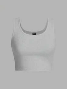 SHEIN EZwear 3pcs Women Sleeveless Round Neck Form-Fitting Casual Cropped Tank Tops, Summer