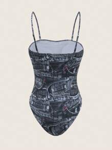 SHEIN Swim Women One-Piece Printed Swimsuit (Random Pattern) Summer