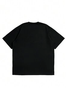Men Dollar & Hand Print Drop Shoulder Tee - Black - View 3