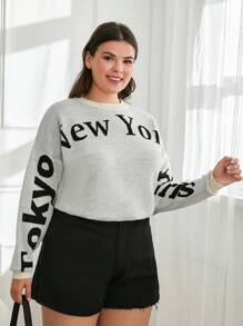 RueChic PULLOVER MIT BUCHSTABEN IN ÜBERGRÖSSE