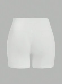 SHEIN LUNE 4pcs Set Plus Size Women High Waist Shorts, Casual Handwritten English Graphic Pattern, Suitable For Summer Suitable For Going Out Women's Sportswear