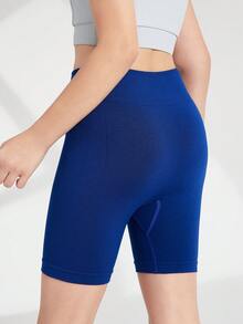 SHEIN Tween Girl Athletic Yoga Shorts Navy Blue - Navy Blue - View 4