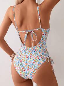 Swim Basics Đồ bơi một mảnh hoa Ditsy có dây đeo vai dành cho nữ, lý tưởng cho kỳ nghỉ ở bãi biển, bãi biển mùa hè - Nhiều màu - Xem 2