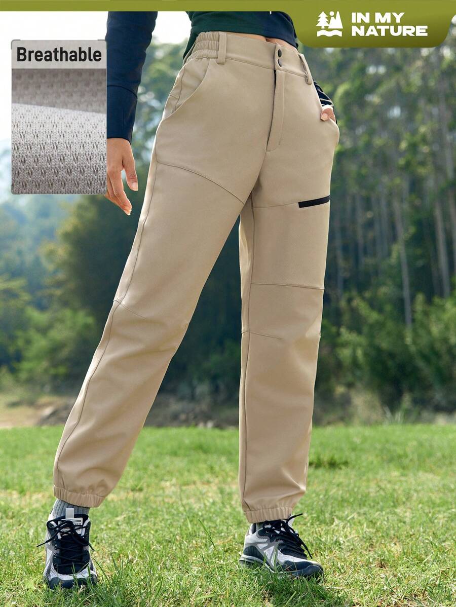 In My Nature Outdoorwear Water-Resistant And Composite Mesh Breathable Women Comfortable Long Pants For Camping, Hiking, Commuting