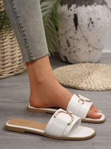 Women's Fashionable Flat Sandals, Casual Summer Shoes With Stylish Buckle Valentines