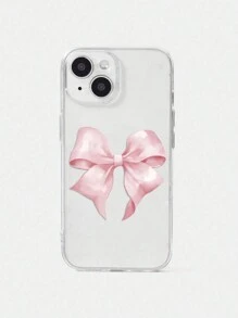 ROMWE Kawaii Ốp điện thoại nơ trong suốt đơn giản Tương thích với IPhone 12 13 14 Series trở lên - Trong sáng - Xem 3