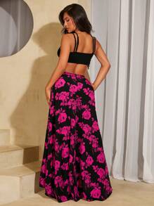 SHEIN SXY Mono casual y simple de mujer estilo BOHO con estampado floral para uso diario en vacaciones de verano en la playa