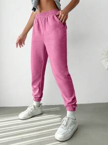 EURMUSE Quần Jogger dáng rộng màu trơn đơn giản dành cho nữ - Nhiều màu - Xem 5
