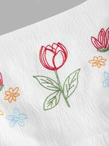 SHEIN MOD 女士刺绣白色长裙、连衣裙、中长款女裙、夏装、沙滩女裙