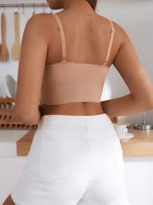 Shein Underwear&Sleepwear Basics 3 قطع من حمالات الصدر الرياضية بتصميم متباين من الدانتيل و بالون متماسك، ضروريات اليوجا