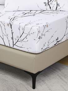 帶有花朵圖案的柔軟微纖維床單套裝-最佳豪華2/3件白色床單-包括1張床單+1/2枕套-便宜且高品質-萬用床墊套，適用於雙人、全尺寸、大尺寸、特大尺寸床 - 白色 - 查看 8