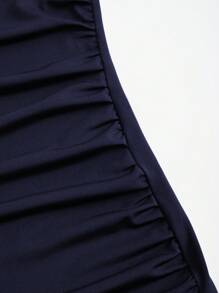 Sweetra Women's Summer Solid Color Pleated Fish Tail Hem Elegant Slip Dress Maxi Women Outfit