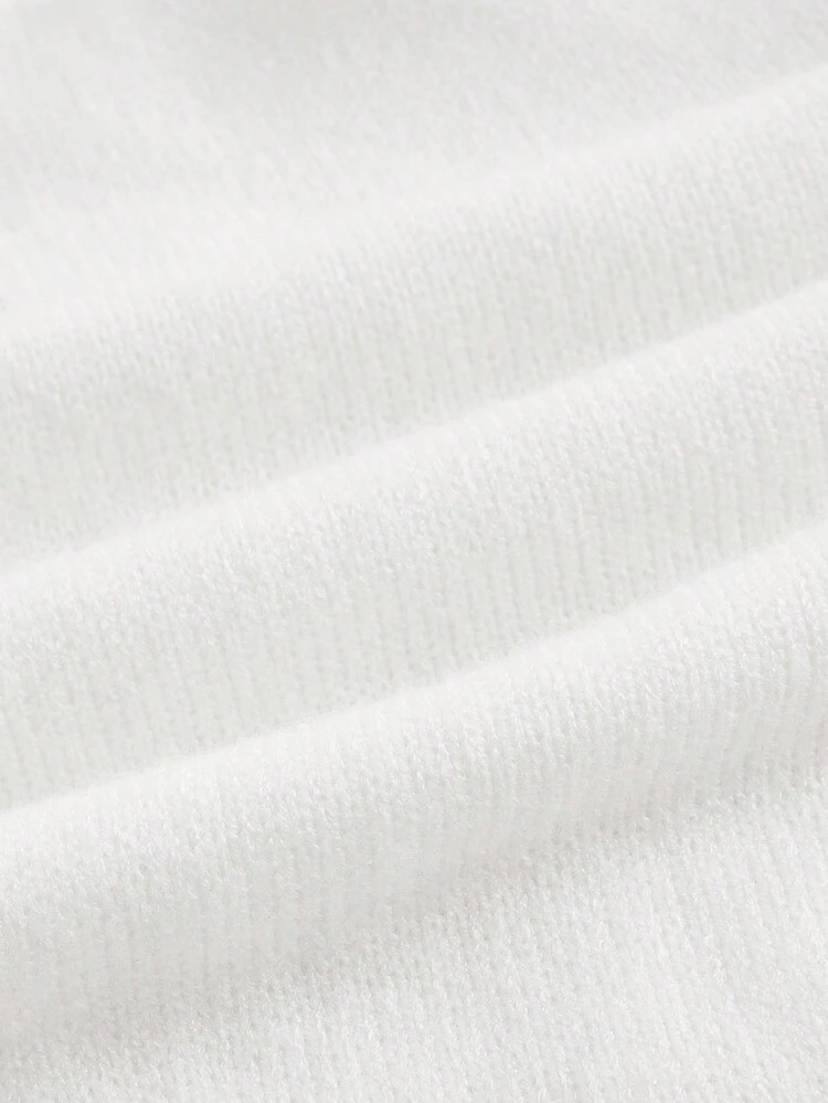 Women's Plus Size Knitted Sweater With 3D Flower Decoration And Halter Design