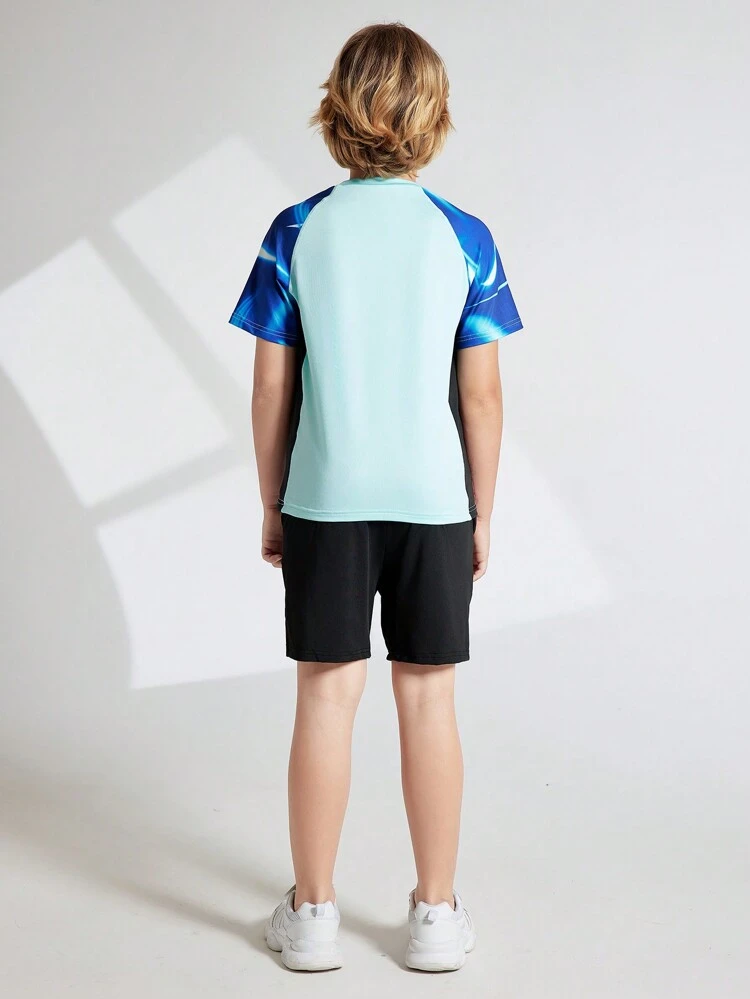Tween Boys Sports Outfit 2Pcs/Set Short Sleeve Quick-Dry Breathable Basketball/Volleyball/Soccer Uniform, Summer