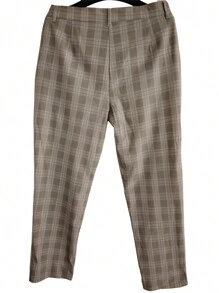 Men's Plaid Casual Commuter Versatile Cropped Pants - Khaki - View 2