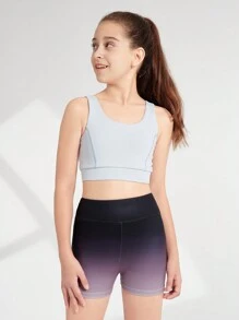 SHEIN Tween Girl Activewear Gradient Color Shorts - Multicolor - View 4