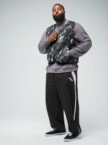 Manfinity VCAY Men's Plus Size Woven Printed Casual Vest, For Fall Winter - Multicolor - View 3