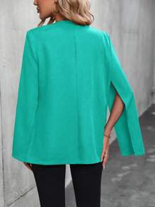 SHEIN Clasi Ladies' Plain Basic Daily Suit Jacket - Green - View 2