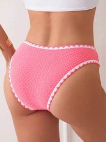 SHEIN Swim 女士假日比基尼泳裤，花卉印花丁字裤泳装夏季 - 彩色 - 查看 3