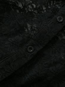 SHEIN Clasi Váy không tay ren màu đen thời trang dành cho nữ cỡ lớn - Màu be - Xem 5