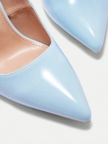 CUCCOO BIZCHIC Sapatos de salto alto de cor sólida e simples, adequados para festa, combinando com Natal, Outono, Ano Novo, feriados - Azul bebê - Visão 6