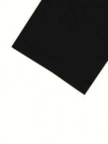 Men's Solid Color Casual Tapered Cargo Pants With Pockets - Black - View 3