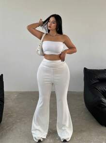 POPSWAY Plus Size Women's Plain Simple Casual Pants For Daily Wear