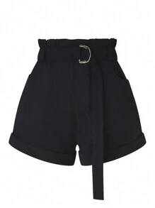 Calvaya Plus Size Women's Solid Color Simple Daily Shorts
