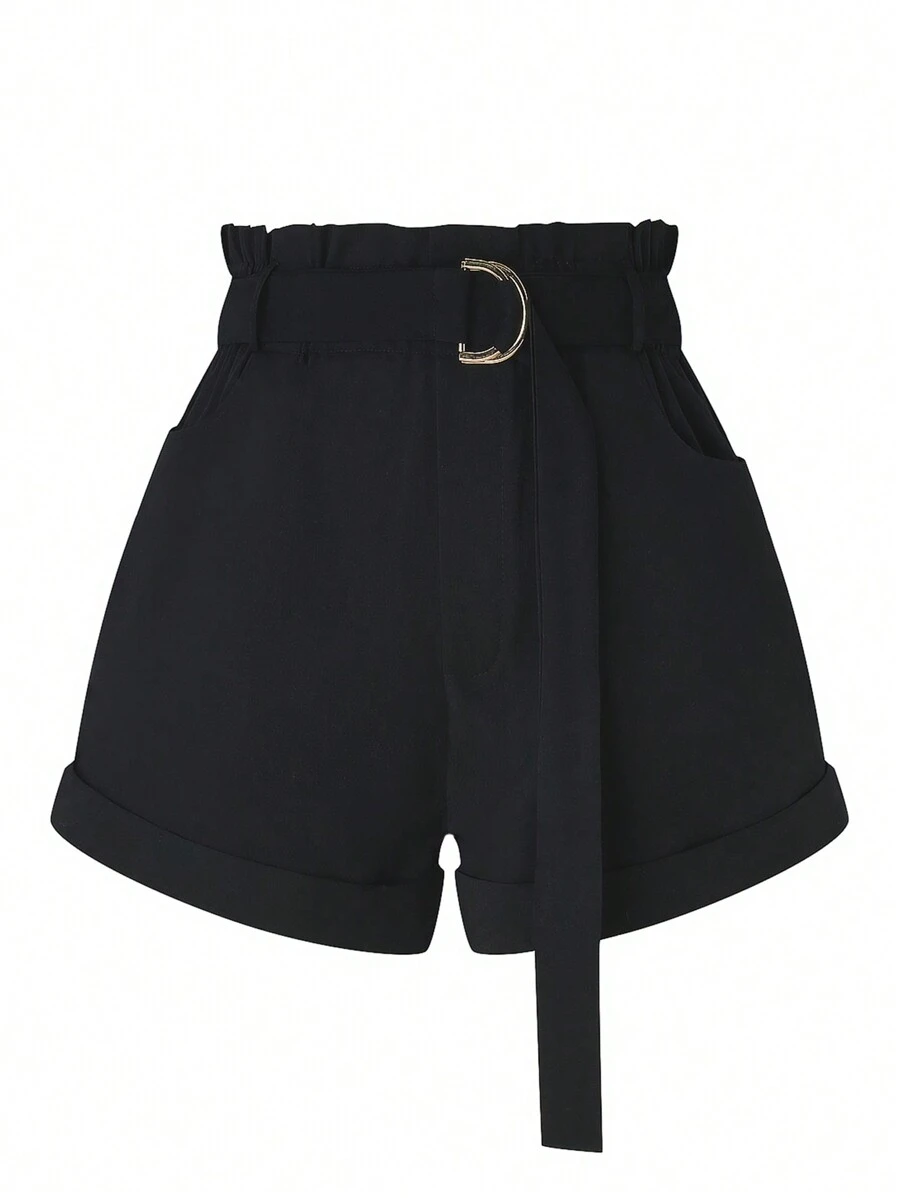Calvaya Plus Size Women's Solid Color Simple Daily Shorts
