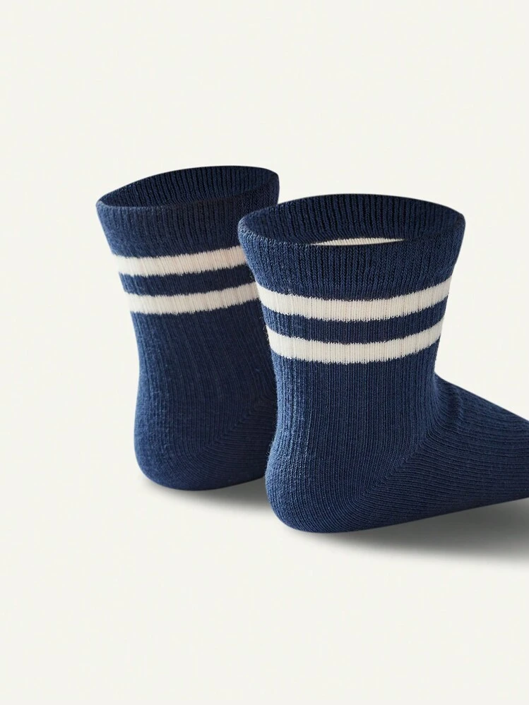 Cozy Pixies Conjunto de 3 pares de calcetines de estilo universitario de un solo color para bebés niños/niñas - Multicolor - Añade 6