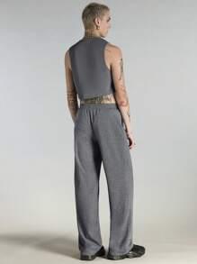 Manfinity VCAY 針織休閒修身男士馬甲套裝 - 深灰色 - 查看 2