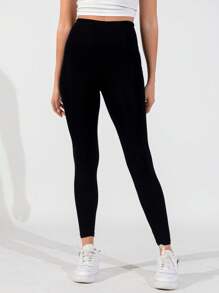 EURMUSE 純色彈性簡約緊身褲