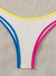 SHEIN Swim Women's Holiday Fringed Sexy Bikini Set Summer