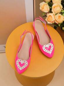 时尚百搭的儿童派对高跟鞋，带搭扣 - 玫紅色 - 查看 3