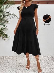 SHEIN Women Solid Color Simple Style Daily Nursing Wear For Maternity