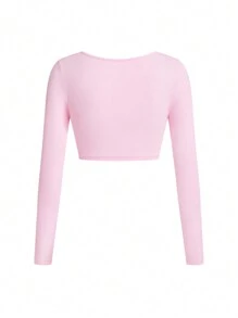Easithlete Áo ba lỗ tập luyện thể thao tay Raglan may liền mạch 3 chiếc - Hồng - Xem 2