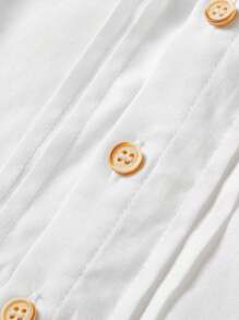 Cozy Pixies Baby Boy Color-Block Decor Bow-Tie Collar Short Sleeve Cardigan With Solid Colored Shorts, 2pcs/Set - Blue - View 11