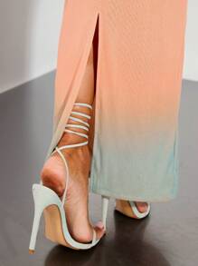 SHEIN BAE Gradient Rainbow Print Resort Skirt