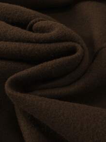 ROMWE MEN Street Life Men's Cartoon & Letter Print Drawstring Waist Joggers Sweatpants, School - Coffee Brown - View 6