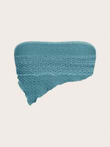 SHEIN ICON 女性時尚藍色針織彈性上衣 - 藍色 - 查看 2