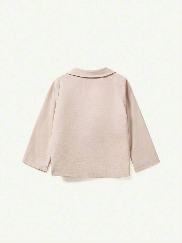 Baby Boy Turn-Down Collar Long Sleeve Cardigan And Casual Shorts 2pcs/Set