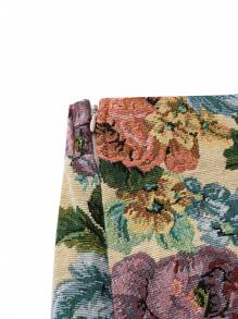 SHEIN LUNE Plus Size Oil Painting Jacquard Print Summer Boho Shorts - Multicolor - View 5