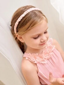 SHEIN 少女法式甜美優雅無袖雪紡蕾絲領仙女連衣裙，適用於海灘度假、夏季 - 粉色 - 查看 6